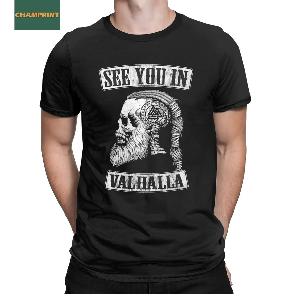 

Эксклюзивная Мужская футболка Viking See You In Valhalla, хипстерская футболка, футболка с круглым вырезом и коротким рукавом, хлопковые топы 4XL 5XL