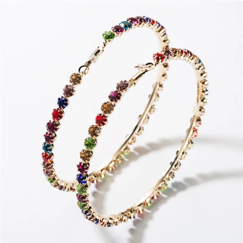 Большие круглые серьги ювелирные изделия 2019 Европейский преувеличенный горный