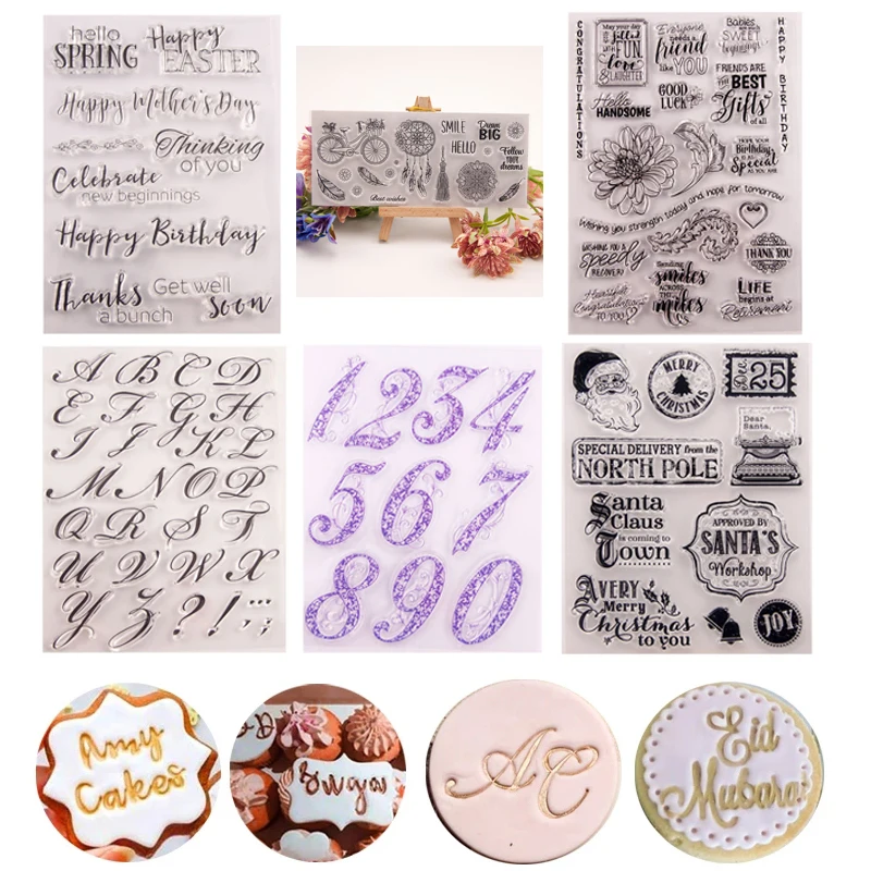 

1pc Cake Cookie Stamp Mold Alphabet Fondant Cake Decorating Tools Seal Fondant Sugar DIY Embosser Manual Stamp