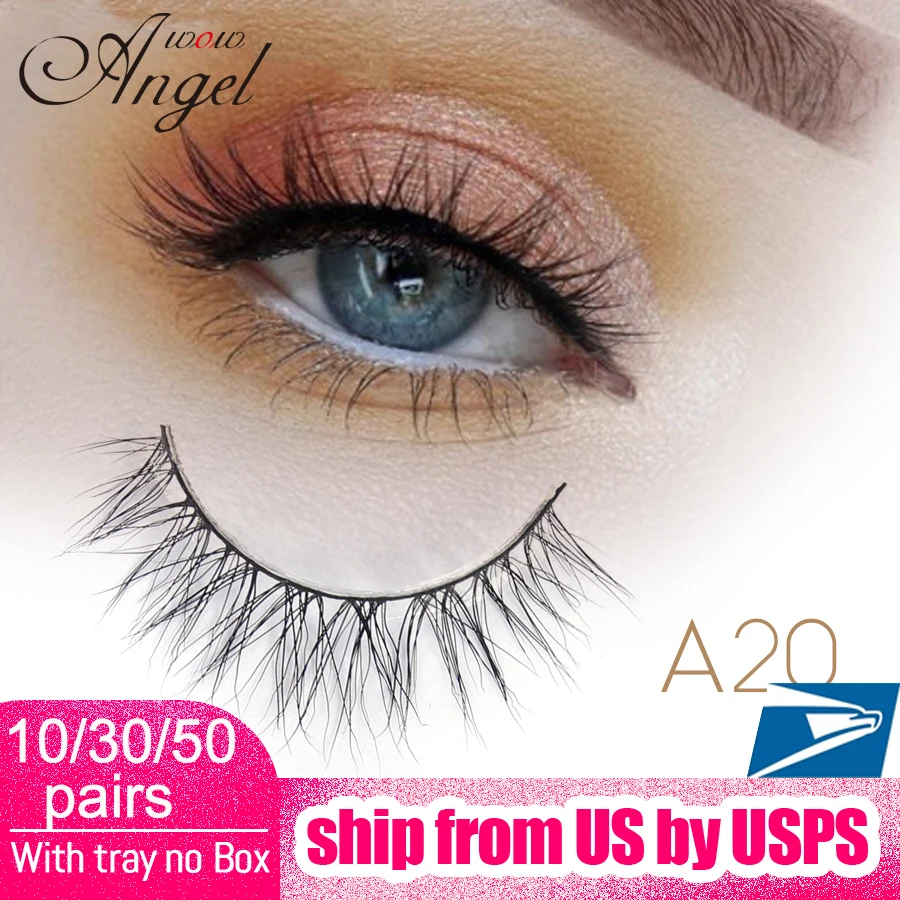 

Оптовая продажа, объемные норковые ресницы WOWANGEL без коробки, толстые полные полосатые ресницы, натуральные накладные ресницы ручной работы...