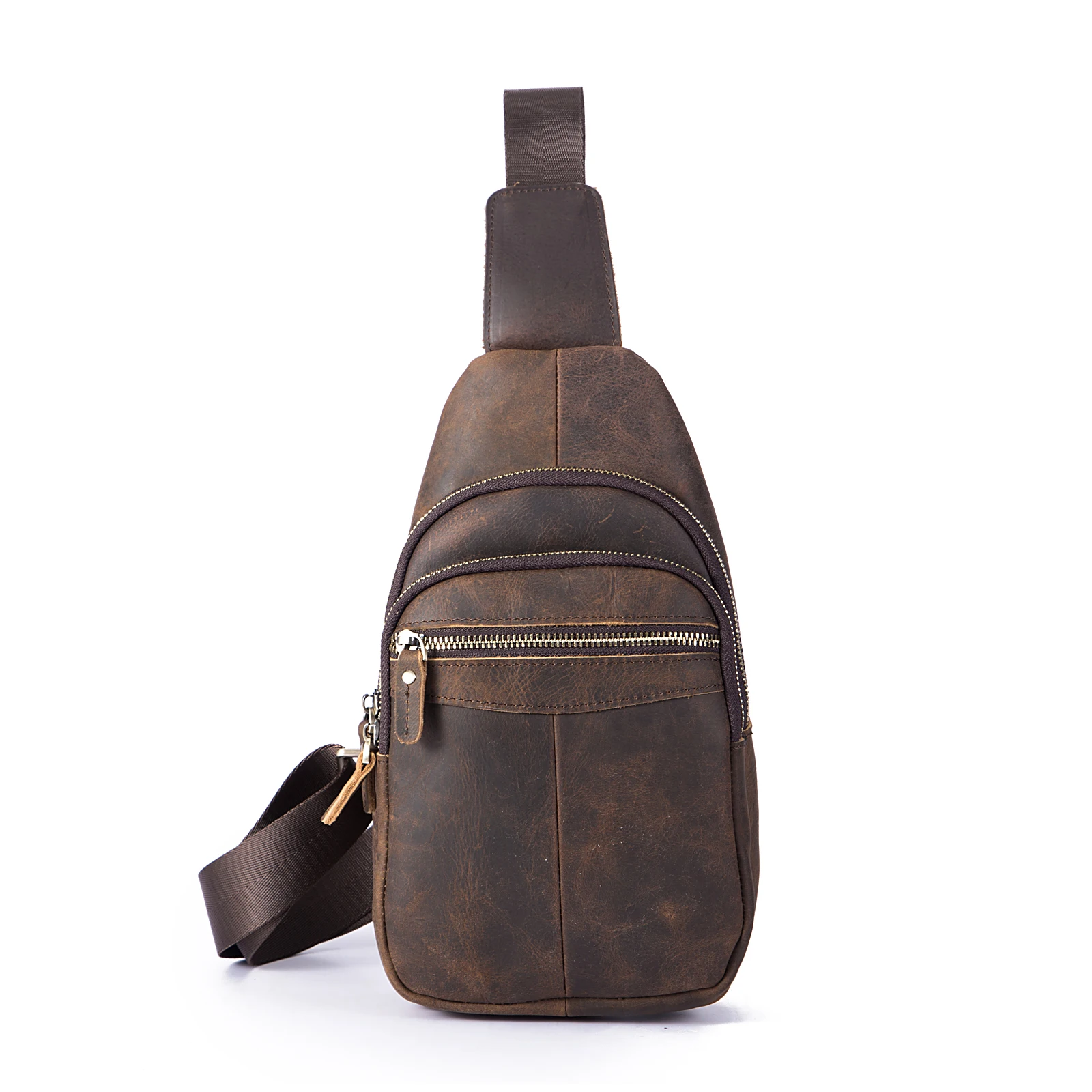 Повседневная модная нагрудная мужская сумка-слинг черная дизайнерская сумочка