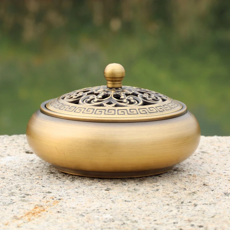 Классическая медная посуда курильница на столе тибетская медь кадильница