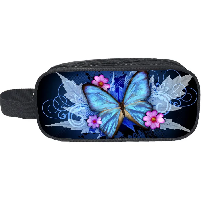 Модный пенал с бабочками канцелярская коробка для начальной школы износостойкий