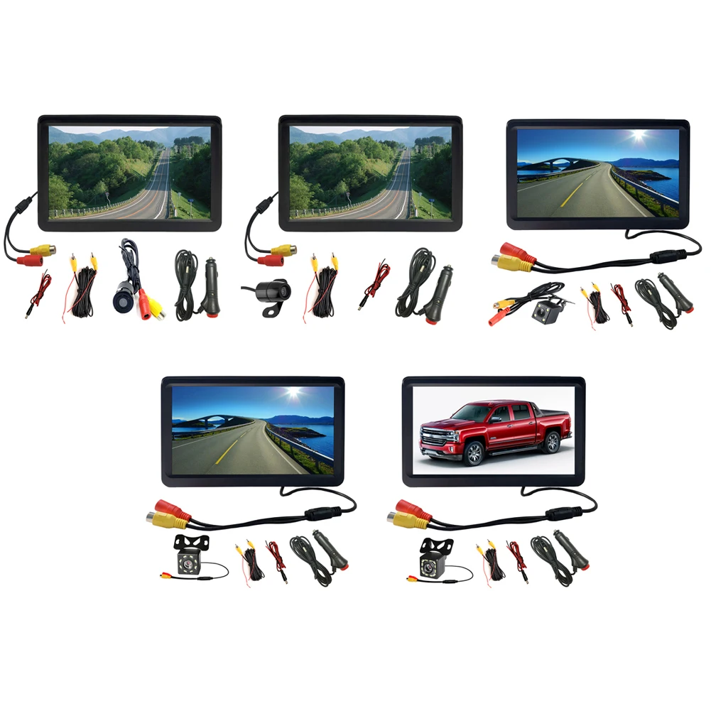 

Автомобильный парковочный дисплей заднего вида с камерой TFT LCD HD Video Security 16/9 монитор Автомобильные видеомониторы камеры заднего вида