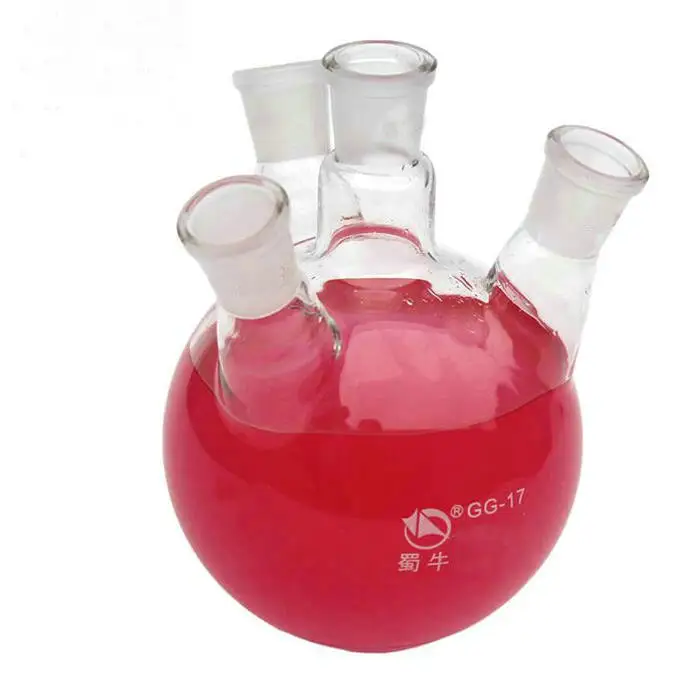 

2000 мл, 4-горлышко, круглое дно Коническое соединение стеклянная колба, 1л, четыре шеи, лабораторный химический сосуд