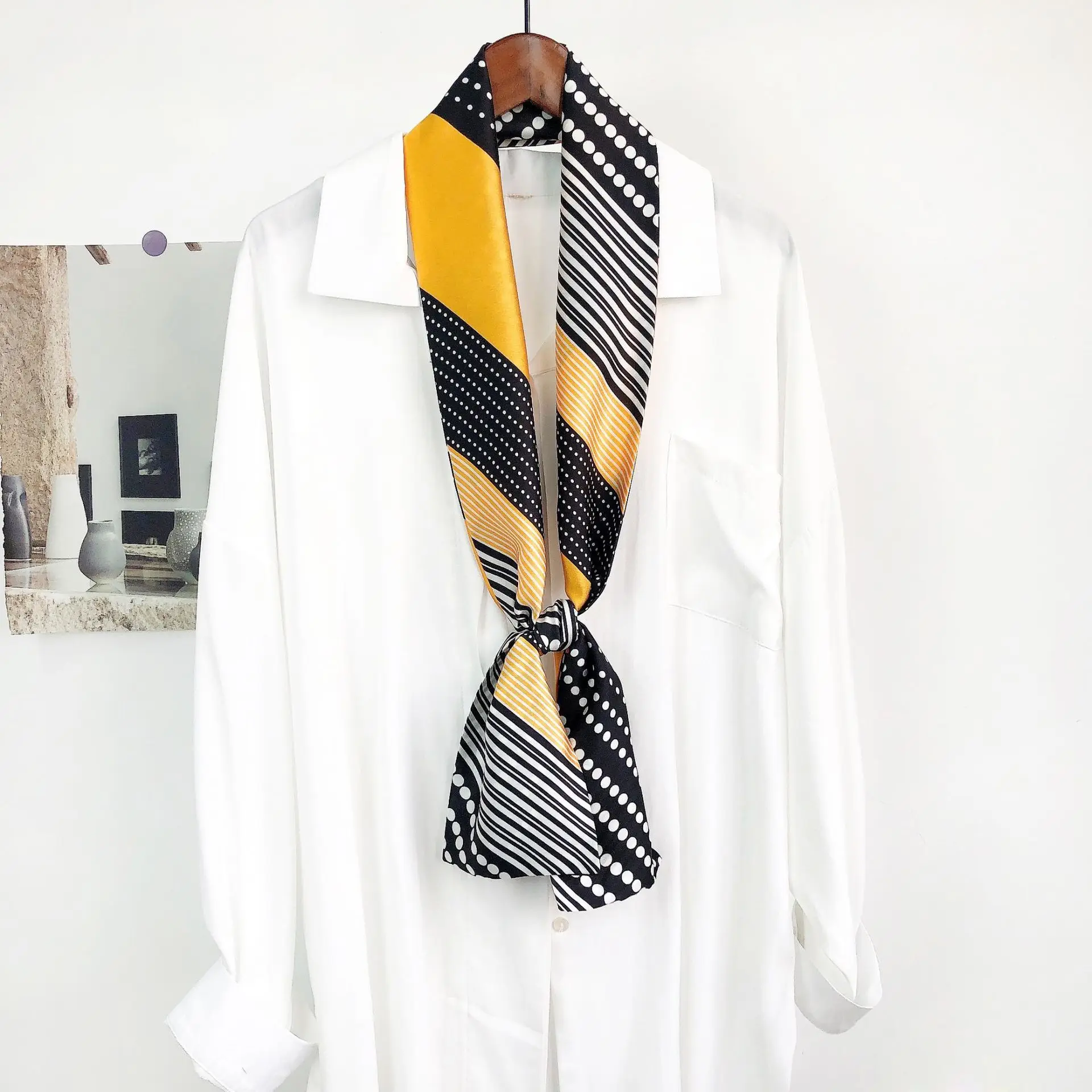 

Fashion Striped women's neckerchief / women's silk scarf / false collar