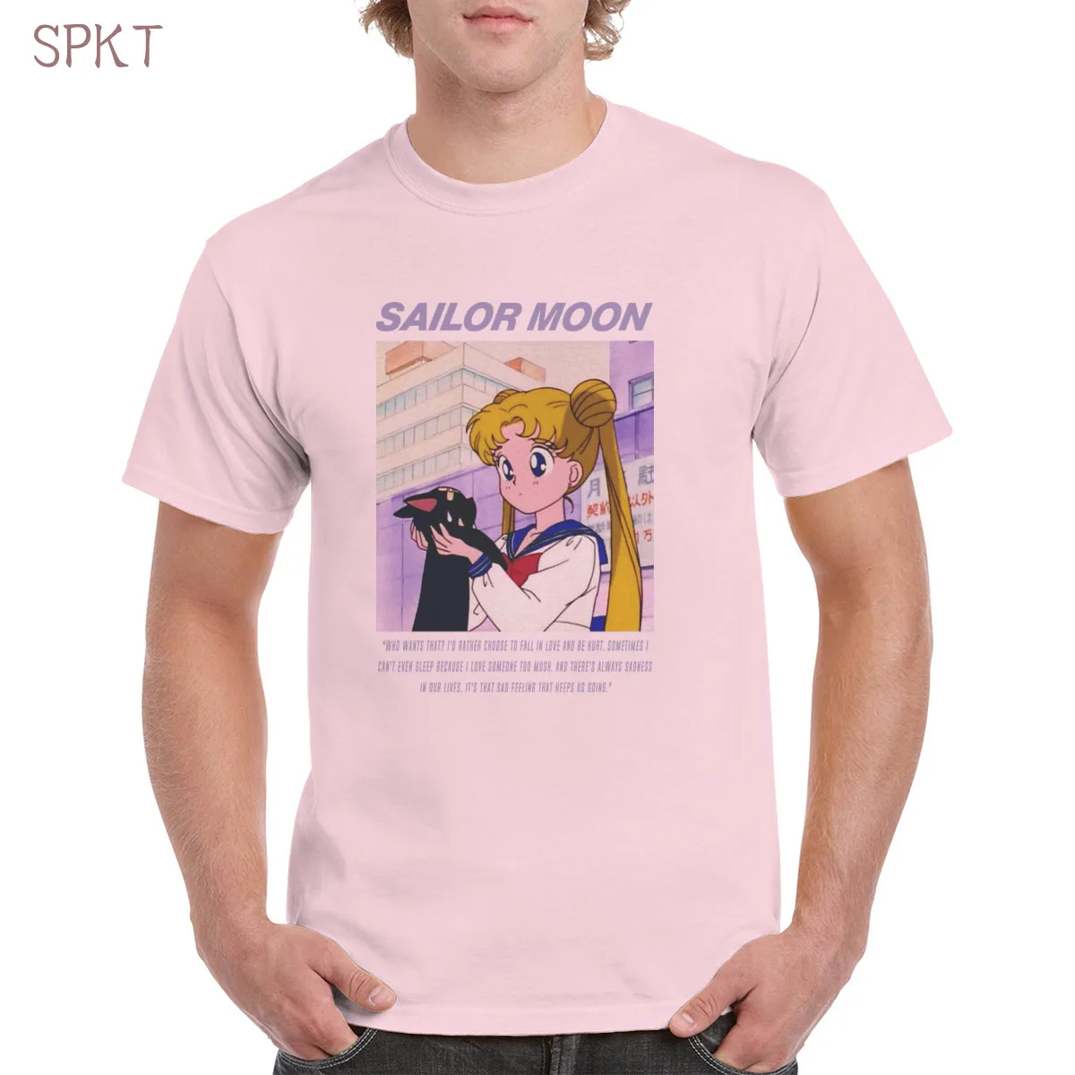 

Beautiful anime Sailor Moon T shirt 100% Cotton Top Harajuku Aesthetic T-shirt Oversized clothes Female/Man