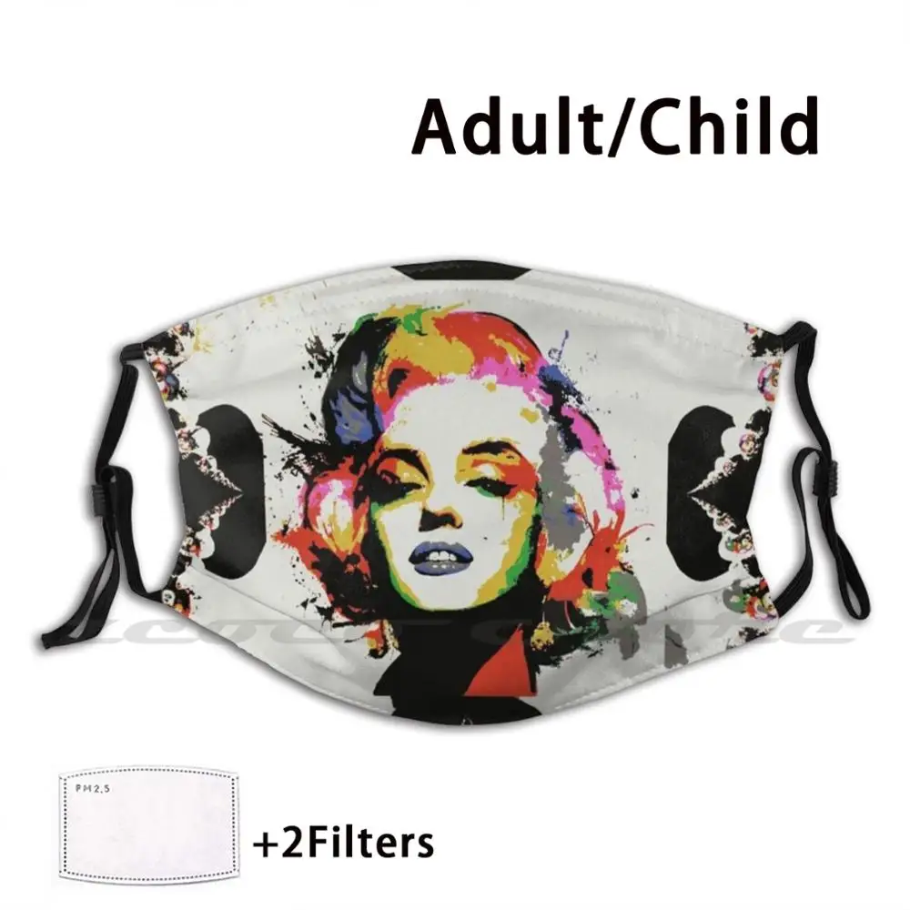 

Мэрилин Монро Поп Арт Фрактал | Радуга Мэрилин Китч арт Маска Ткань моющийся фильтр "сделай сам" Pm2.5 для взрослых детей Мэрилин Монро