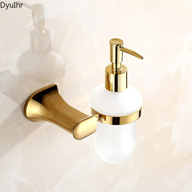 

DyuIhr copper material gold simple wall-mounted round soap dispenser soap bottle bathroom accessories punch installation