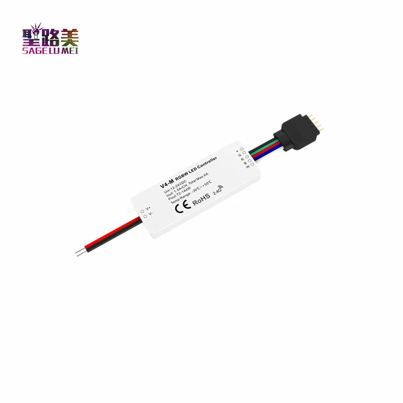 V4-M 12V -24VDC RGBW светодиодный мини RF контроллер 1.5A/CH MAX6A для 5 м полосы светильник |