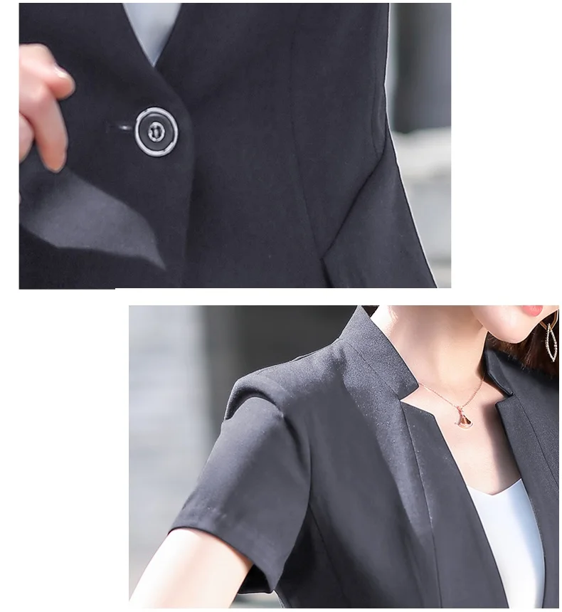 Женский офисный костюм элегантный летний с юбкой серый черный пиджак и офисная