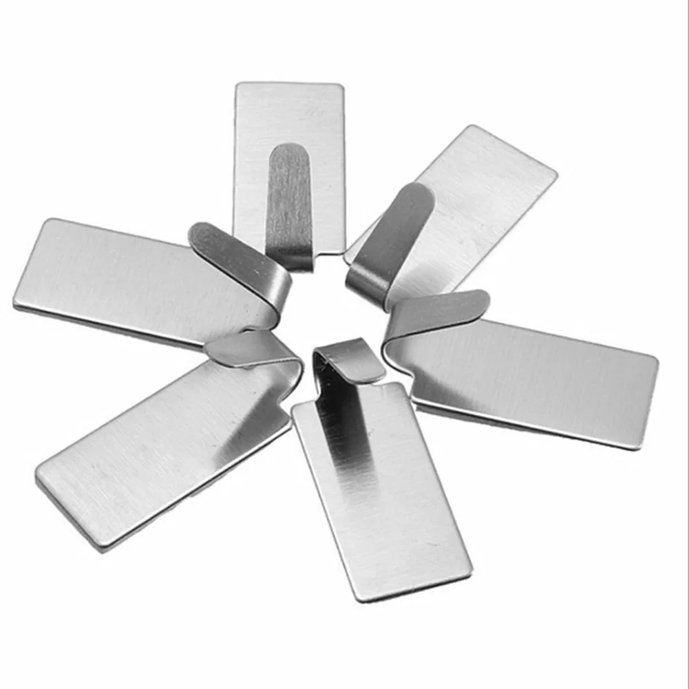 

6pcs Stainless Steel Hooks Non-marking Strong Kitchen Bathroom Door Hooks