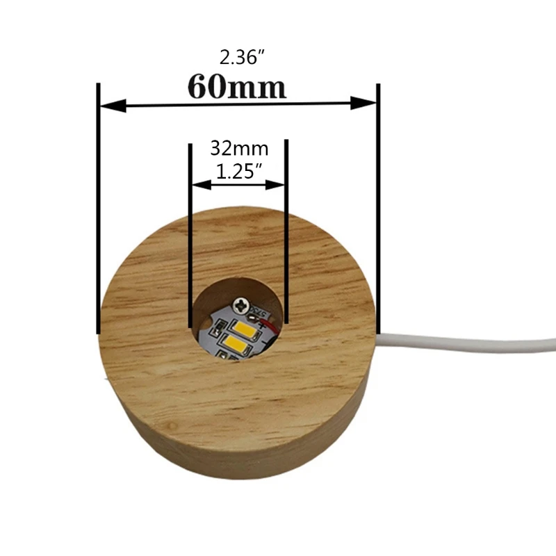 

Round Wooden 3D Night Light Base Holder LED Display Stand for Crystals Glass Ball Illumination Lighting Accessories