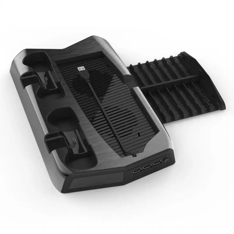

For PS5 Multi-function Cooling Fan Charging Dock Vertical Stand For PS5 DE/UHD With 3 USB Hub Ports Cooler