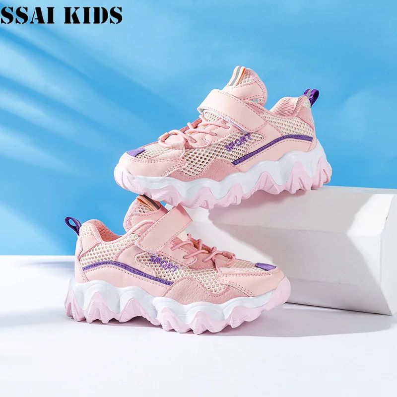 

SSAI KIDS 2020 summer new children's shoes hollow girls casual breathable sneakers wave shoes children net shoes