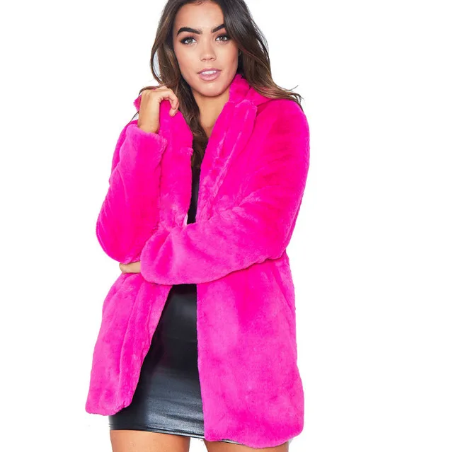 Model B-Rose XIKOI повседневное меховое пальто из искусственного меха Женское пальто из искусственного меха женское короткое пальто зимняя одежда Вечерние пальто из черного меха - Цвет: Model B-Rose