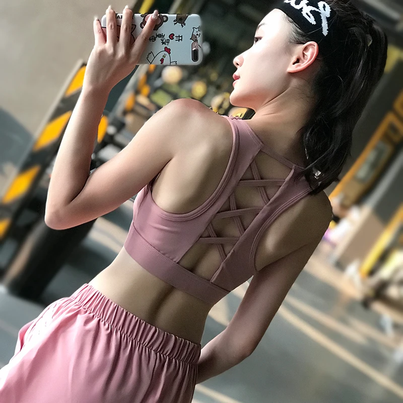 

High Support Sports Shockproof Push up Underwear Running Shape Fixing Bra Bra Yoga Clothes Beauty Back Vest Outer Wear