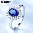 Кольцо женское из серебра 925 пробы, с сапфировым стеклом