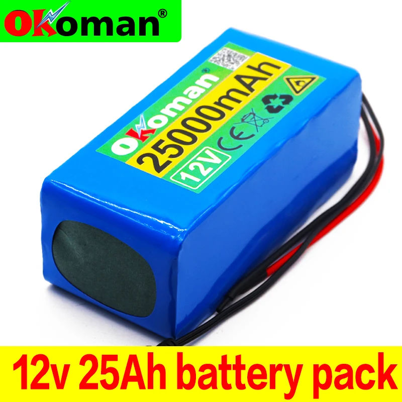 Оригинальный 18650 аккумулятор большой емкости 12v 25ah литиевая батарея Защитная