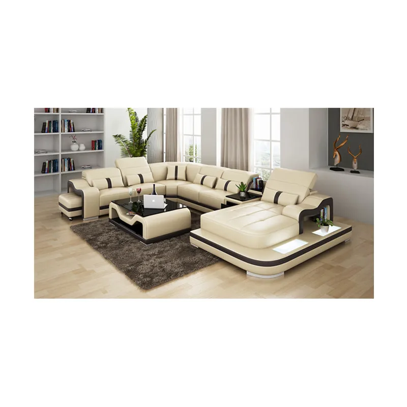 Оптовая продажа дешево большой размер U форма гостиная секционный диван