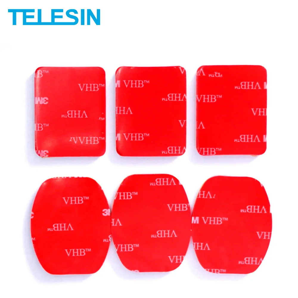 TELESIN 6 шт. 3M VHB клейкая наклейка двойной липкий плоский изогнутый крепежный шлем