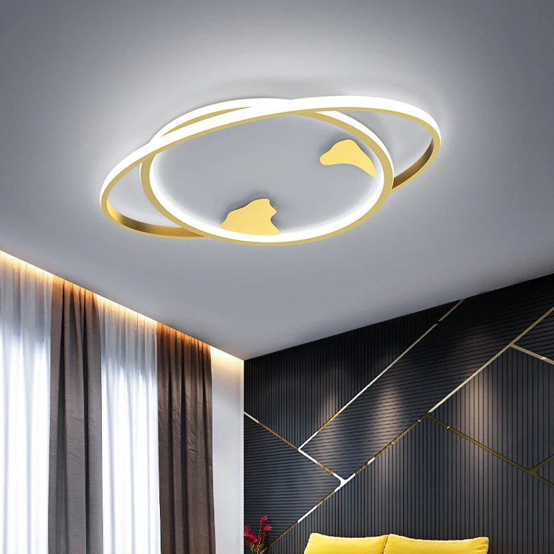 

New modern LED chandelier interior lighting study room bedroom lamp living room, gold/black/white luster, lamps