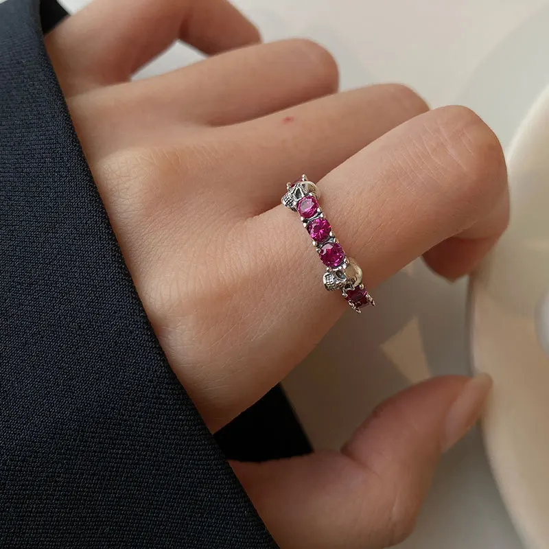 Женское Винтажное кольцо с черепом открытое ювелирное изделие из стерлингового