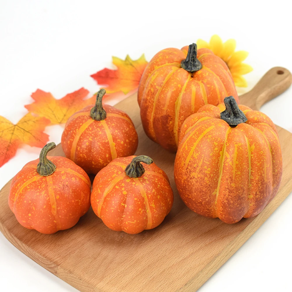 

7PCS Simulation Pumpkin Model Fake Vegetable Halloween Decoration DIY Craft Home Birthday Thanksgiving Party Wedding Decoration