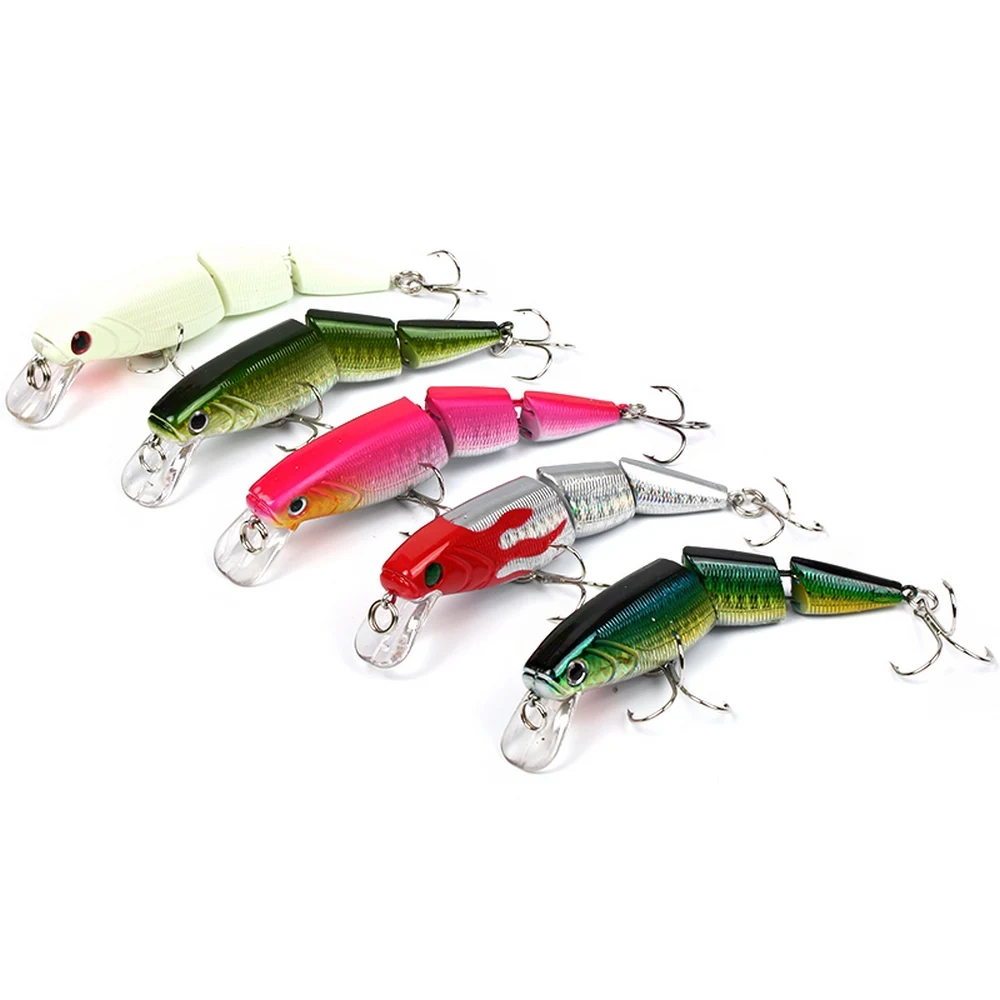 

Рыболовные приманки, гольян, трехсекционная жесткая Приманка 11 см 16 г, 3D глаза, якорный крючок, лазерное покрытие, имитация морской снасти ...