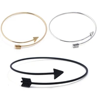 black gold silver color arrow bangle for women minimalist arrowhead bracelets bangles men pulseiras girl fashion jewelry gifts