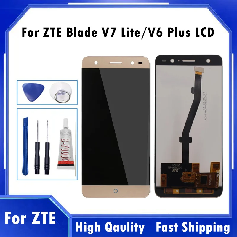 ЖК-дисплей кодирующий преобразователь сенсорного экрана в сборе для ZTE Blade V7 Lite 100%
