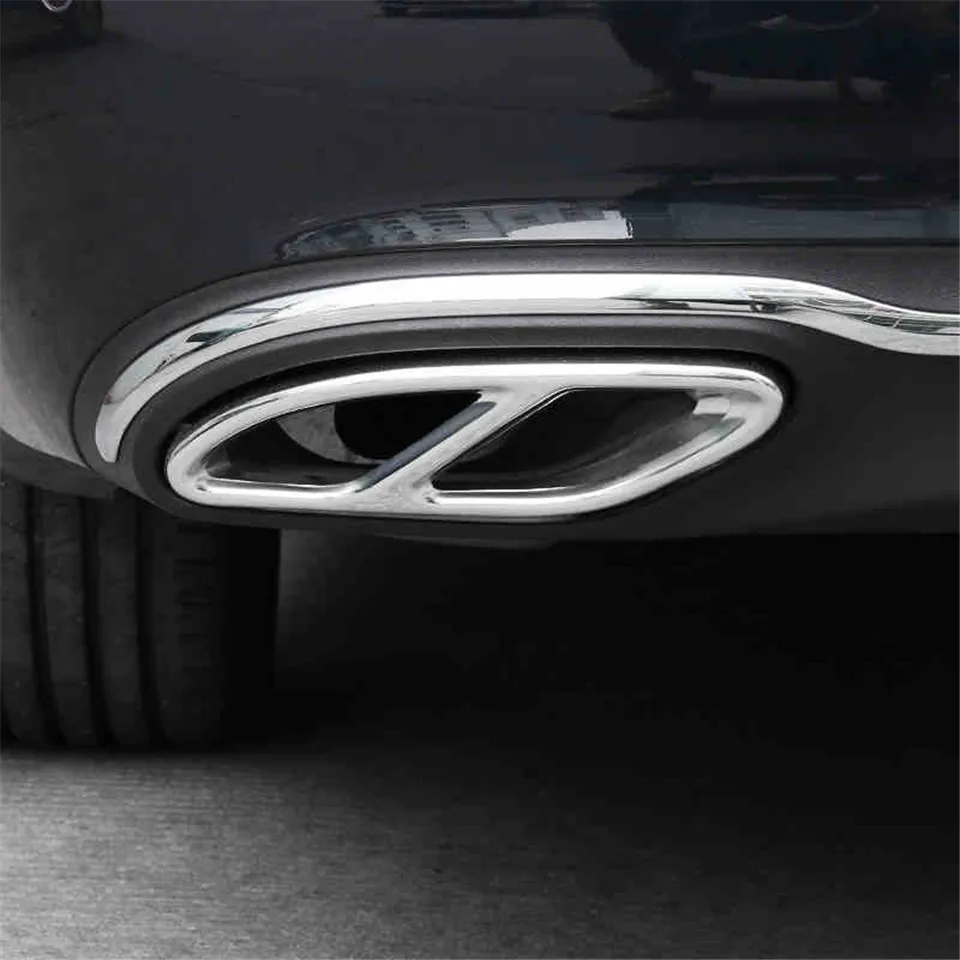 Задняя двойная выхлопная труба из нержавеющей стали для Mercedes Benz W205 C180 C200 C250 C300 C400 C