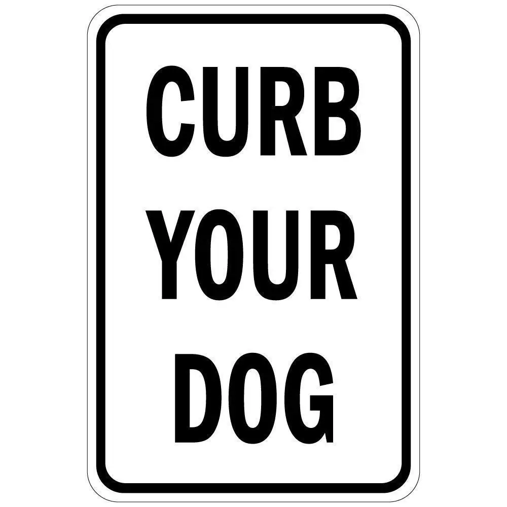 

9Ginkgo& Metal Tin Sign Retro Curb Your Dog Sign Aluminum Metal Sign for Men, Women, Unisex 8 X 12 Inch
