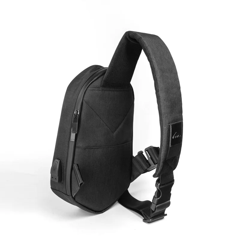 Мужская нагрудная сумка из искусственной кожи многофункциональная через плечо с