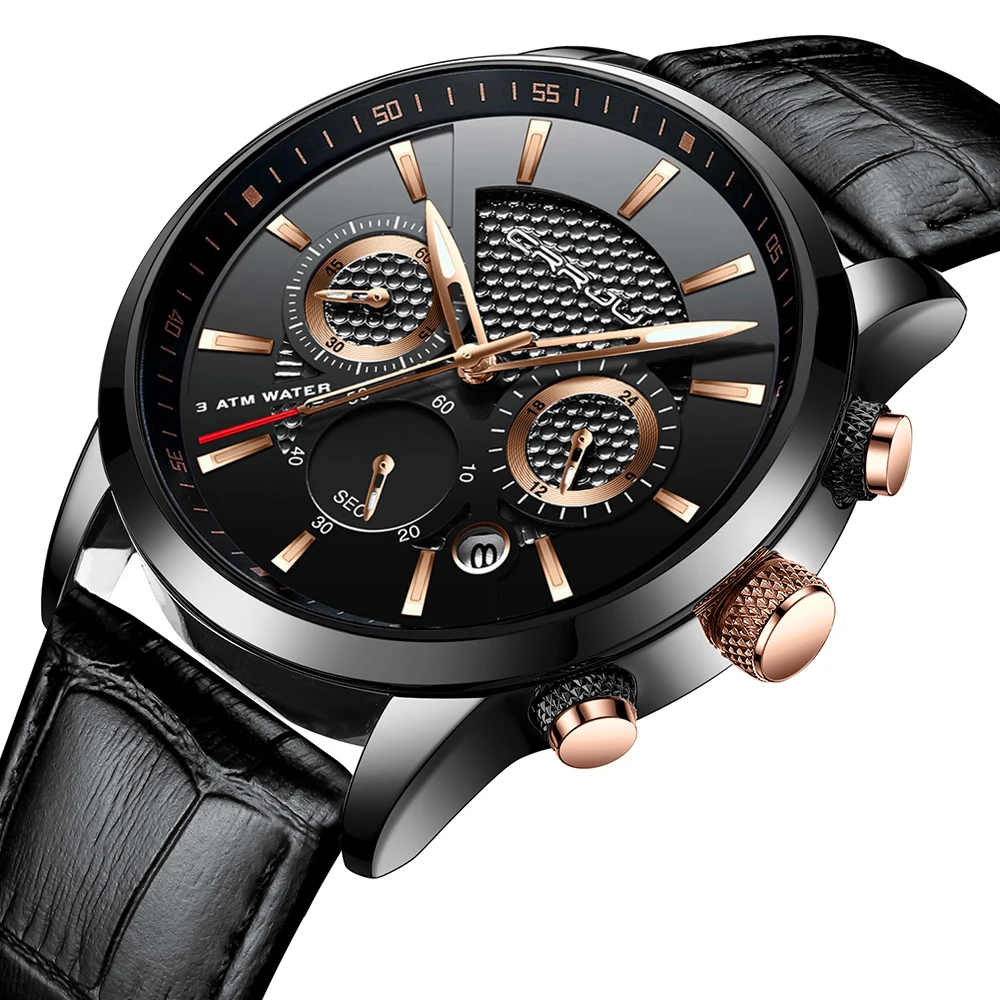 

CRRJU Watch Luxury Brand Military Men Sport Wristwatch Clock Male Date Calendar Chronograph Quartz Watch Relogio Masculino