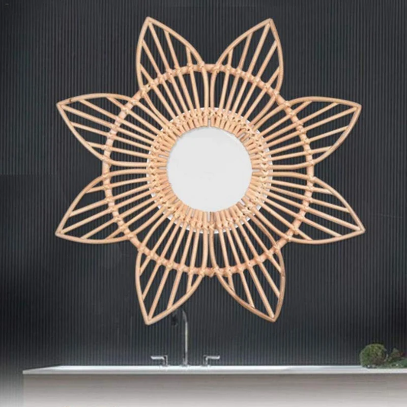 Лучшая Цветочная рама из ротанга зеркальный декор фоторамки деревянная рамка