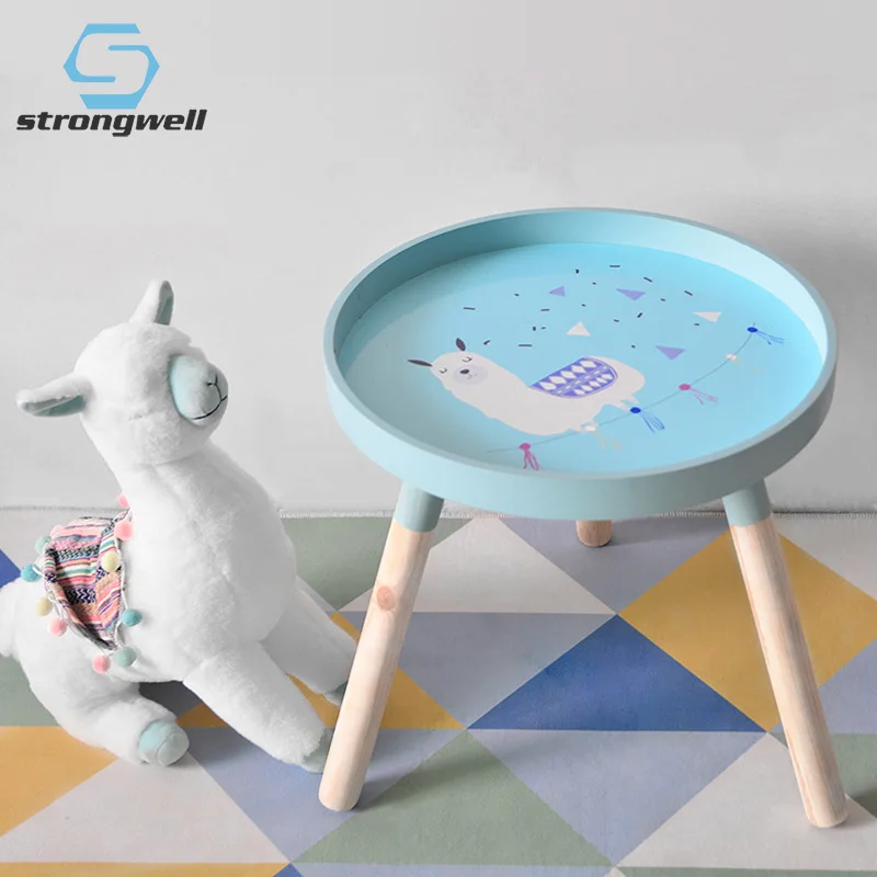 Strongwell скандинавский альпака деревянный журнальный столик маленький круглый