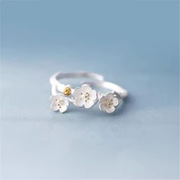 silver plated jewelry korean new popular fashion daisy flower adjustable female opening rings r122
