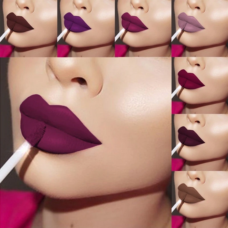 

New 24 Color Liquid Lipstick Matte Make Up Waterproof Red Lip For Long Lasting Gloss Mate Black Lip Stick Matte Liquid Lipsticks
