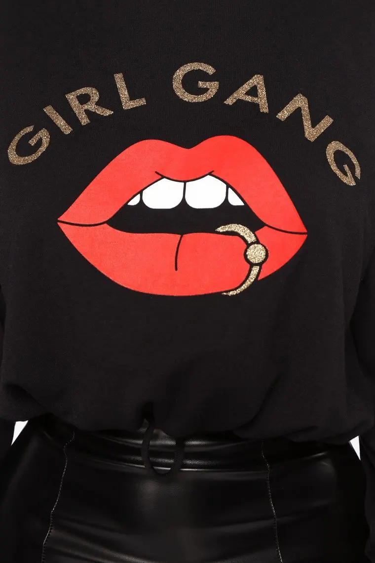 

Hoodies Women Sweatshirt female Letters Round Neck Long Sleeve Ladies Tops Plus Size