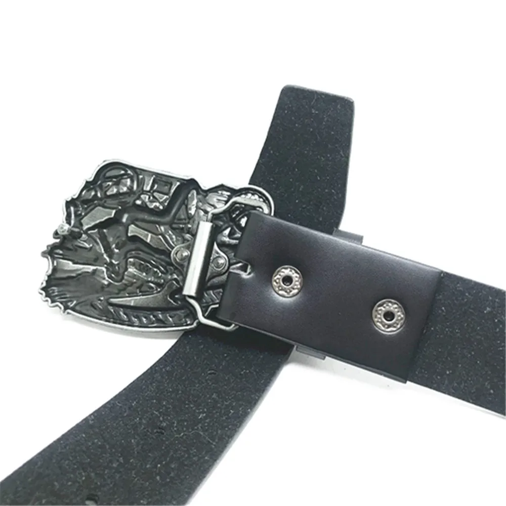 

Western cowboy zinc alloy cycling belt buckle PU leather belt men and women gift items