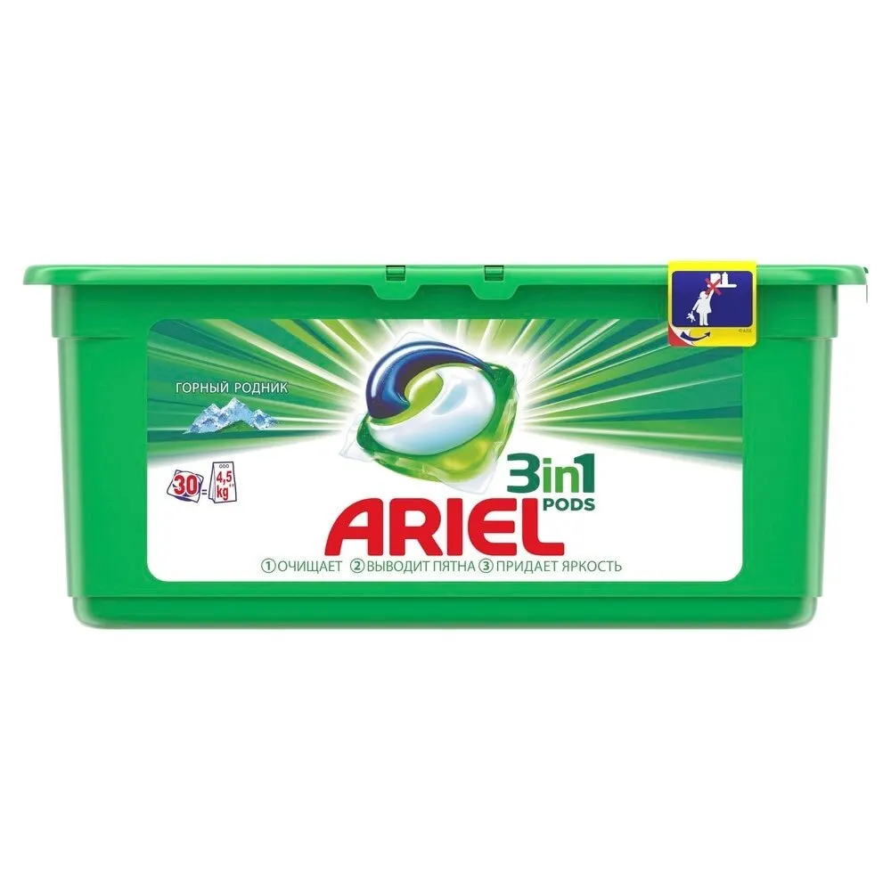 Капсулы для стирки Ariel PODS Горный родник 30 шт. | Дом и сад