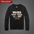 YIRUISEN Фирменная мужская одежда из 100% хлопка, Мужская футболка с длинным рукавом высокого качества, с вышивкой, удобная дышащая стильная футболка