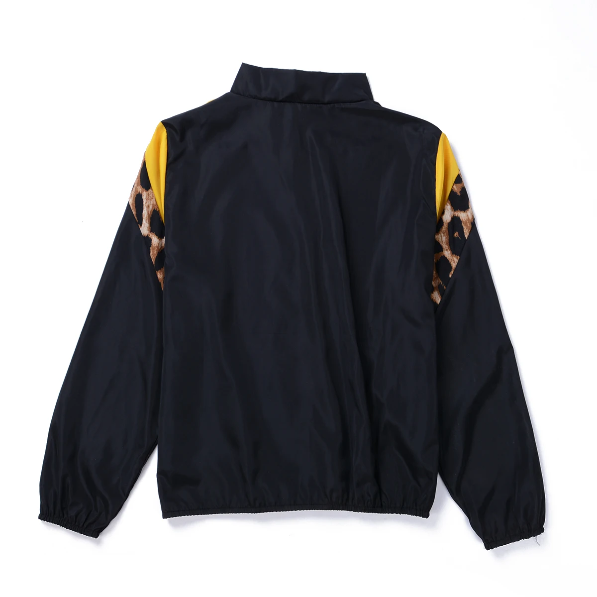 

New Women Autumn Leopard Stitching top Zipper Punk Loose Coat Jacket Tops Ladies Black Long Sleeve Jackets Women's Clothing