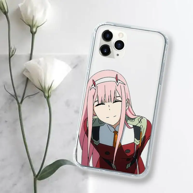 

Zero Two Darling in the FranXX Phone Cases Transparent for iPhone 11 12 mini pro XS MAX 8 7 6 6S Plus X 5S SE 2020 XR