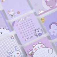 50 sheets korean ins kawaii rabbit bear purple memo pad cartoon cute small notebook student notes paper office school stationery