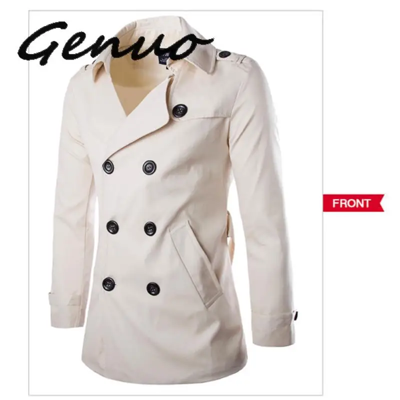 

Mens Trench Coat 2019 Mens Mid Length Coat Slim Casual Coat Men Solid Adjustable Waist Male Trench Street Wear Style Wind Coat