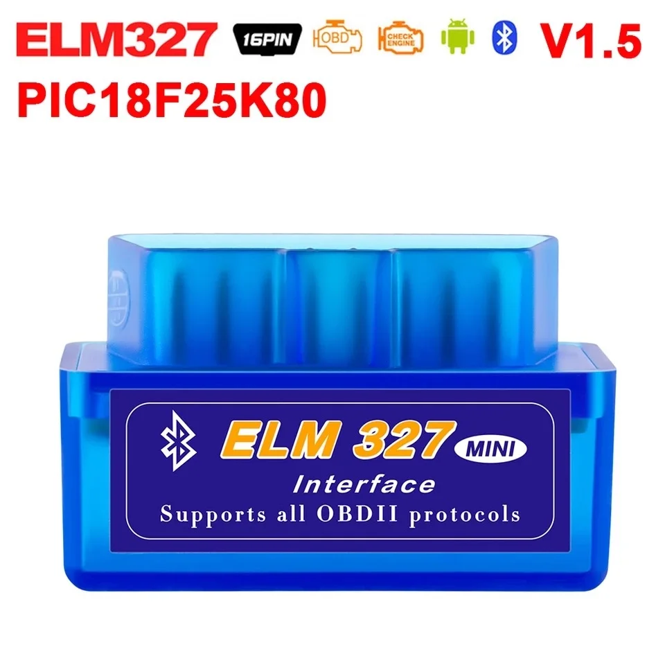 ELM 327 Bluetooth OBD2 сканер ELM327 адаптер V1.5 PIC18F25K80 BT 1 5 с переключателем питания для