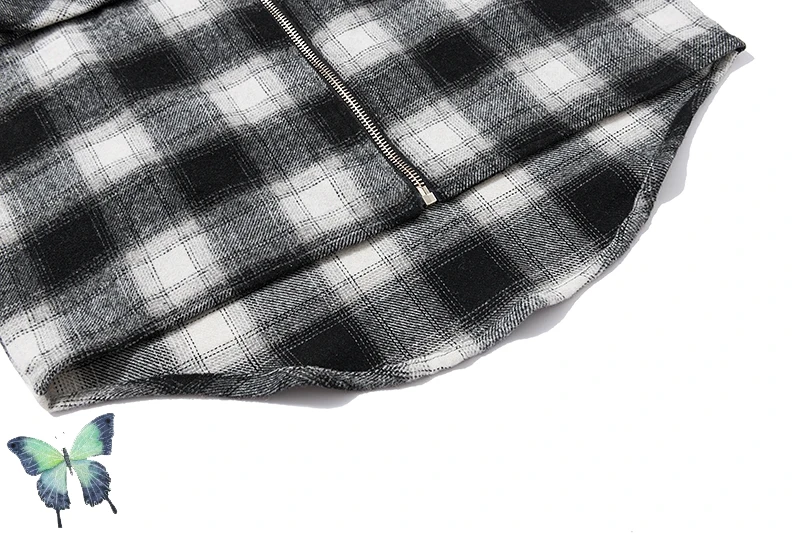 

Autumn Winter ASK High-end Flannel Fabric Shirt Men Women High Quality Zipper Coat ASKYURSELF Fashion Lattice Shirt