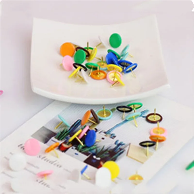 50 шт./компл. Красочные Металлические Булавки с круглой головкой практичные